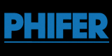 A black and blue logo for the company hife
